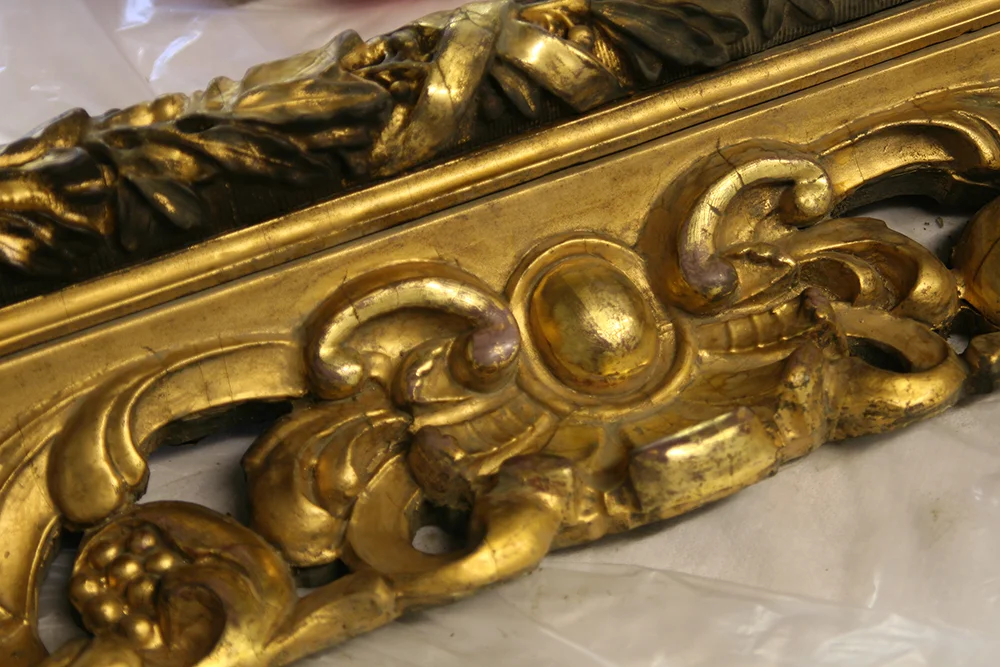 Photo: Combination of accumulated dirt and bronzing on the top surface of the frame which was the most difficult to remove
