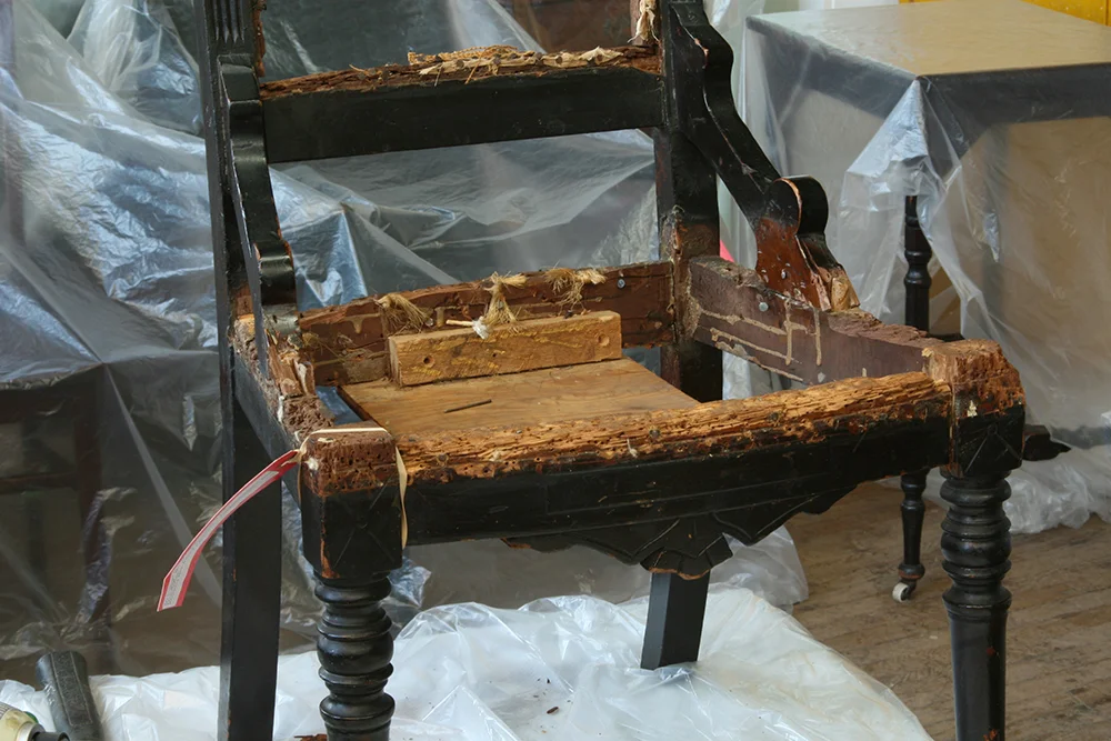 Photos: Frame condition revealed after upholstery removal
