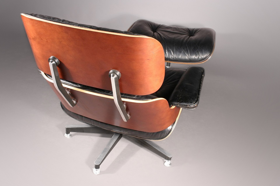 Restored Eames Lounge Chair - new bent plywood parts fabricated by Herman Miller