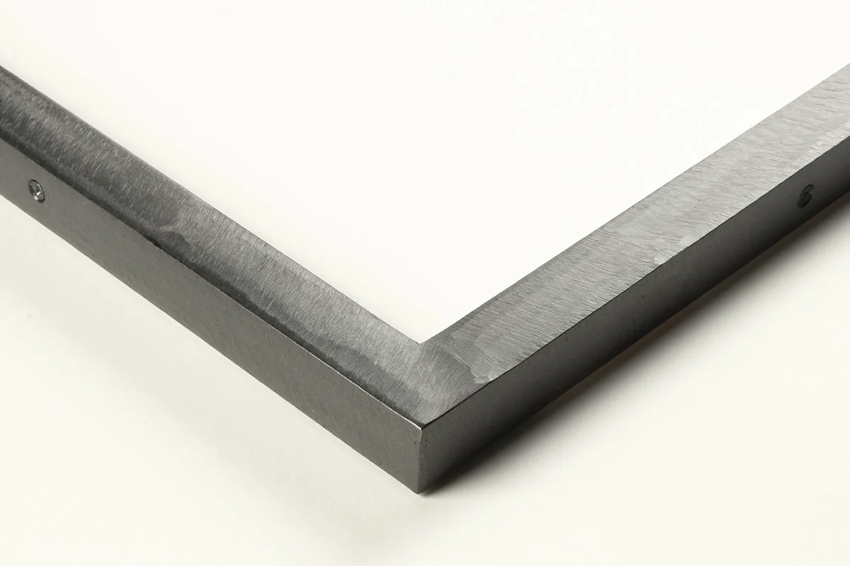 Detail of a 0.75'“ wide molding steel frame with ground gunmetal
