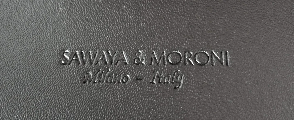 Sawaya & Moroni blind impression on the underside of the upholstered seat