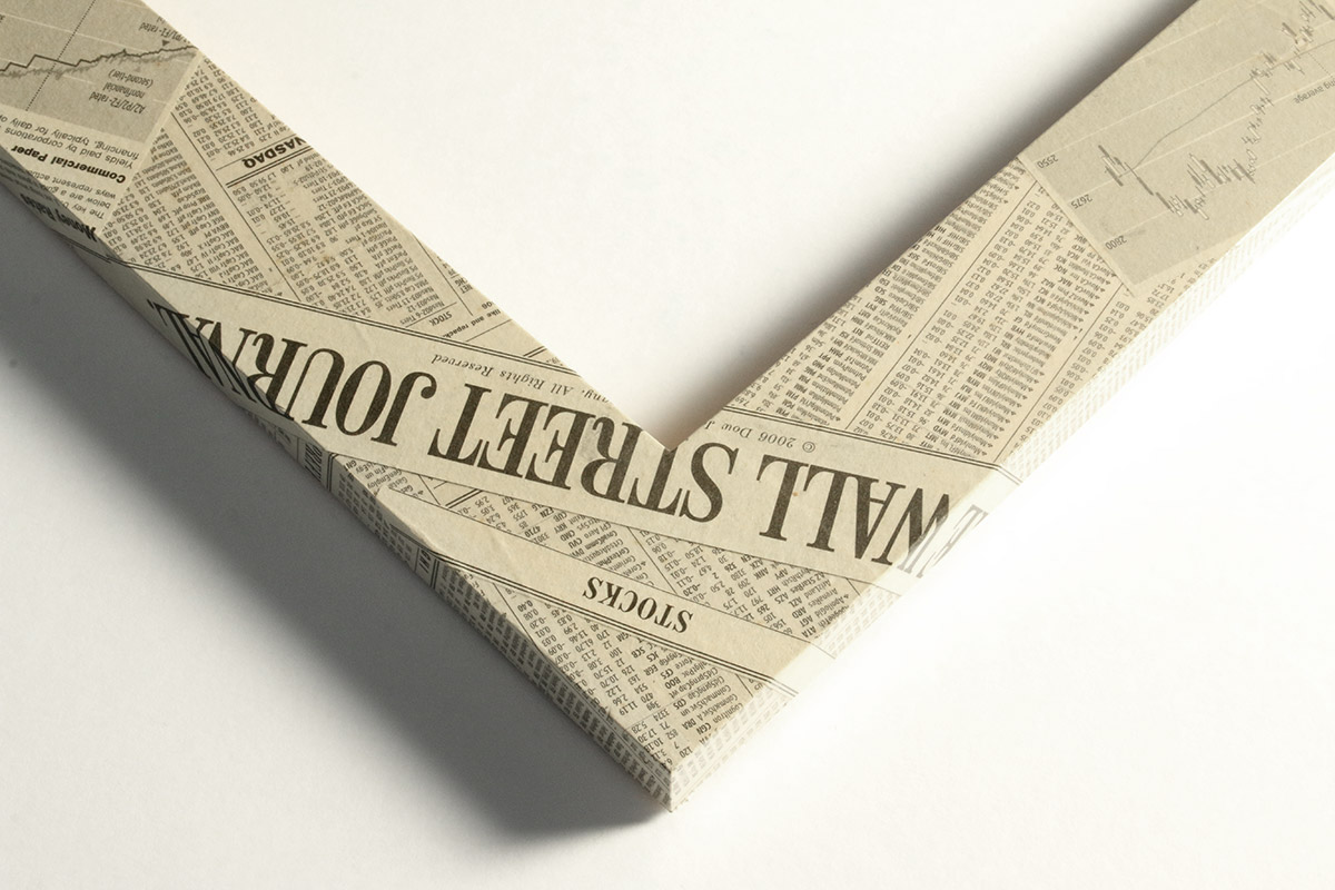 A contemporary decoupaged finish over a joined profile.