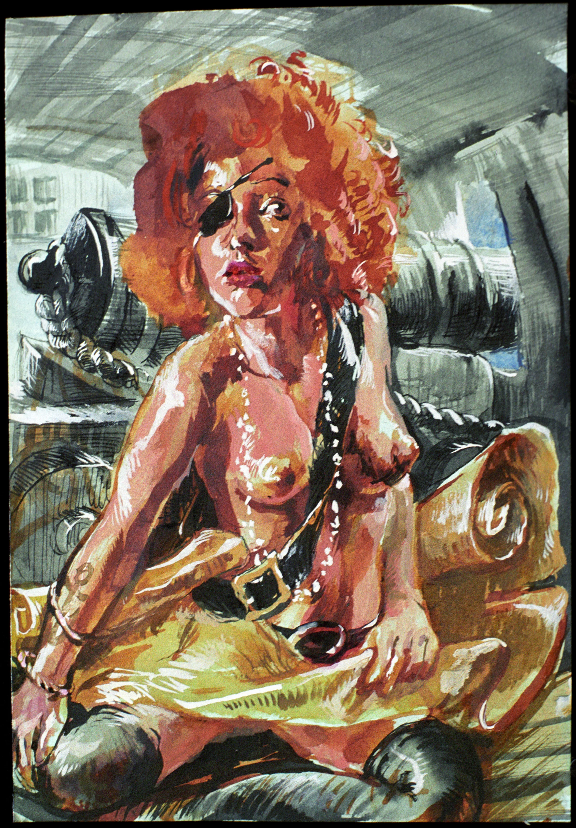 Stowaway 30 x 22 watercolor