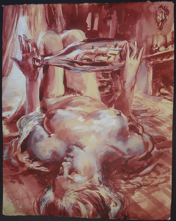 Torn From Moorings ink on paper 30 x 22