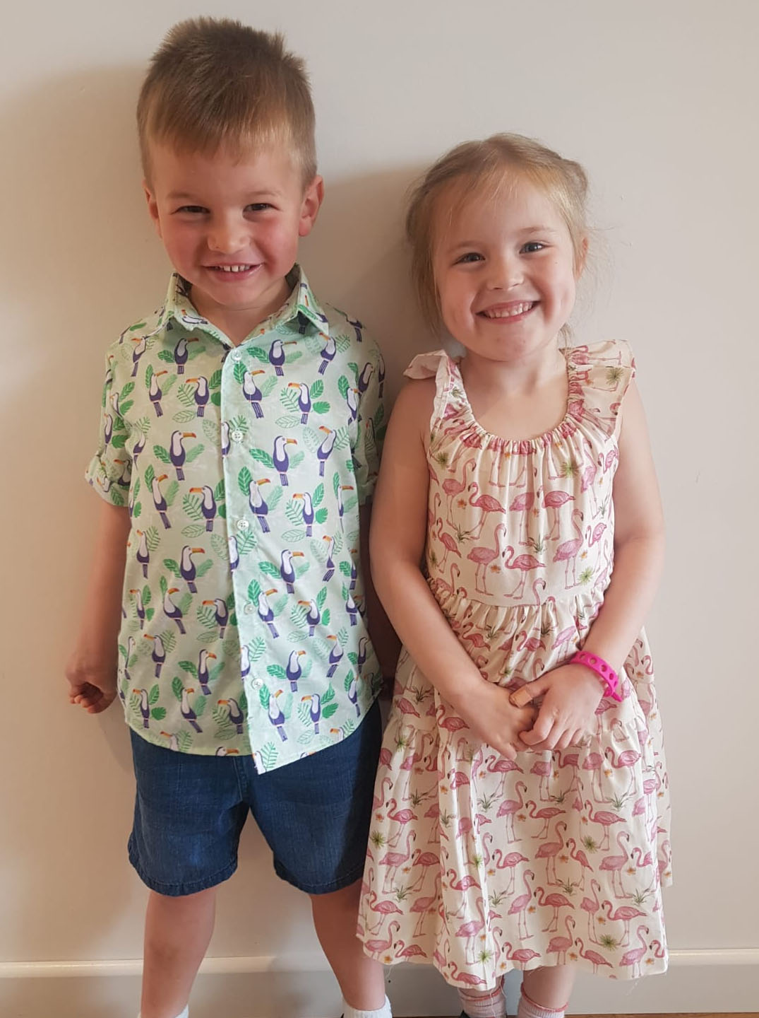 Toucan Shirt and Flamingo Dress.jpg
