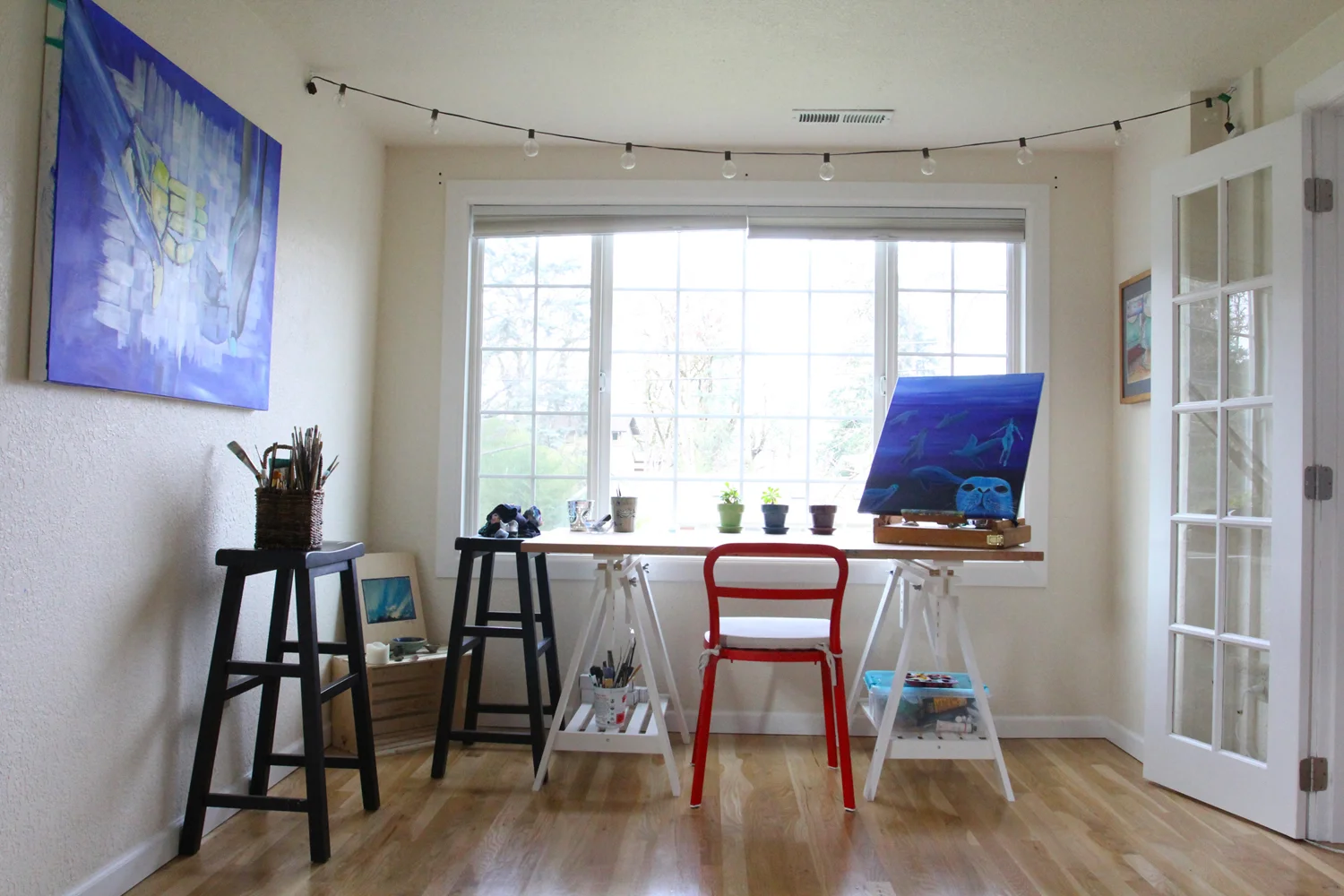 Inside my recently rearranged studio in Eugene, Oregon.