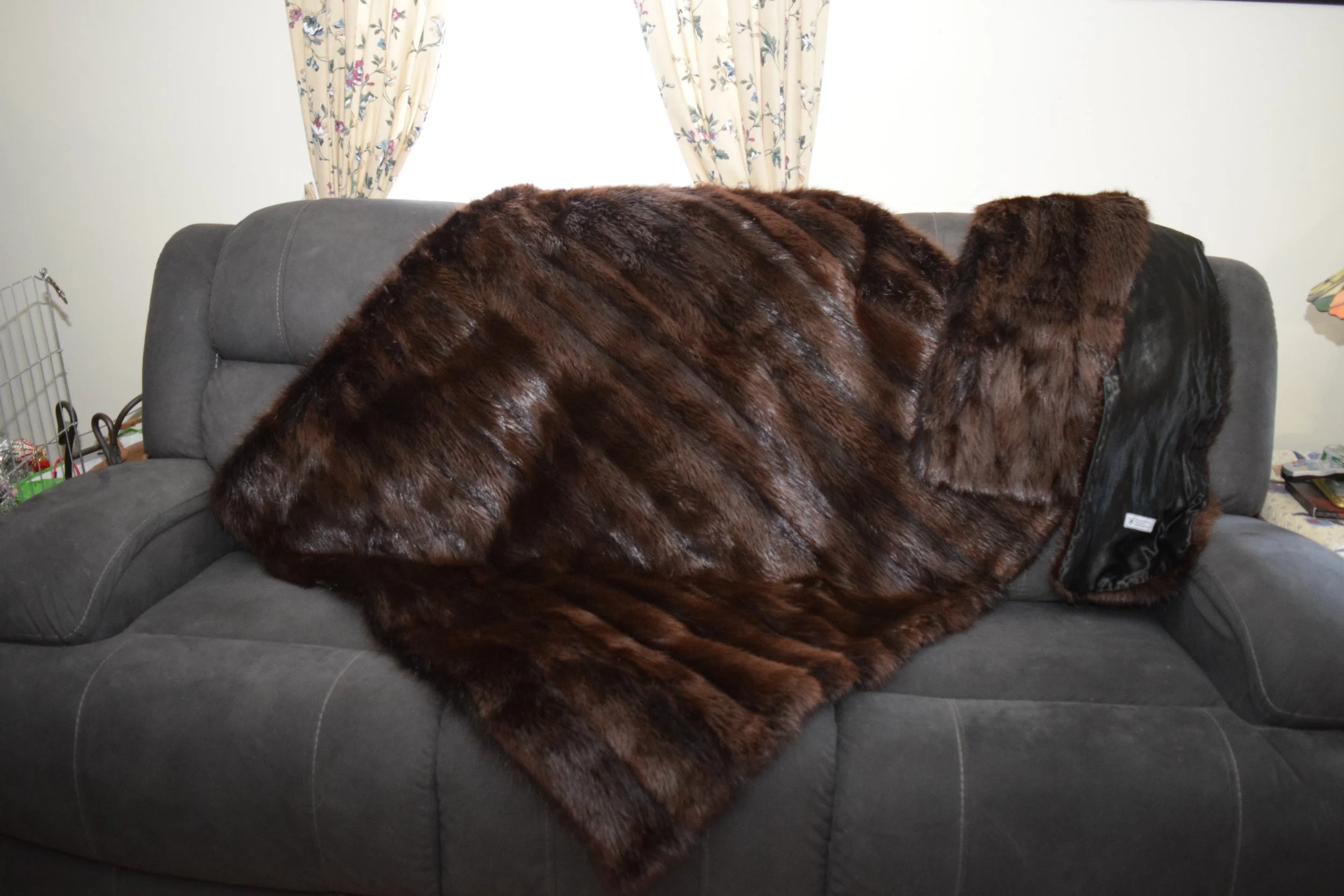 Beautiful Beaver Coat Transformed into a Throw &amp; Scarf