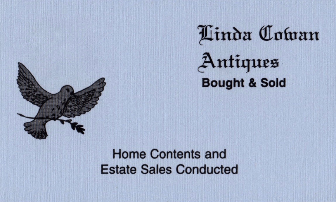 LINDA COWAN ANTIQUES Linda Cowan has 30 years of experience in the antiques business, specializing in vintage costume and mixed jewelry, silver and other small items of interest. Linda also runs select estate sales.