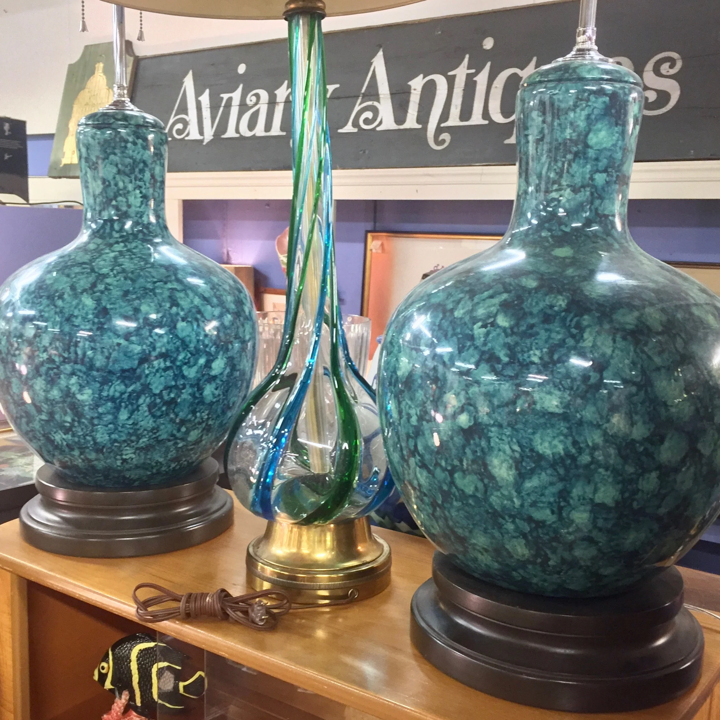 Pair of Fiberglass Lamps