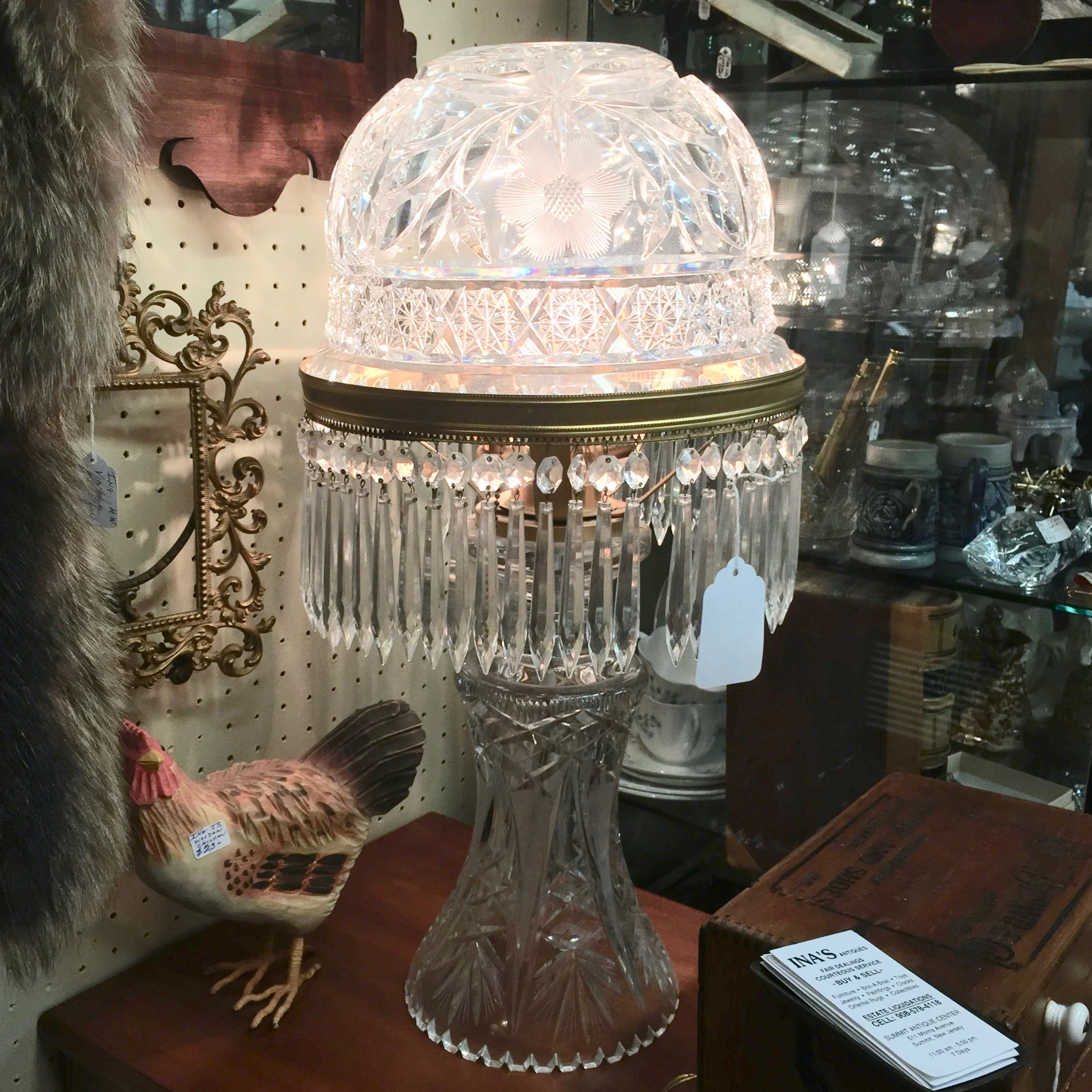 Cut Glass Lamp, 1920s