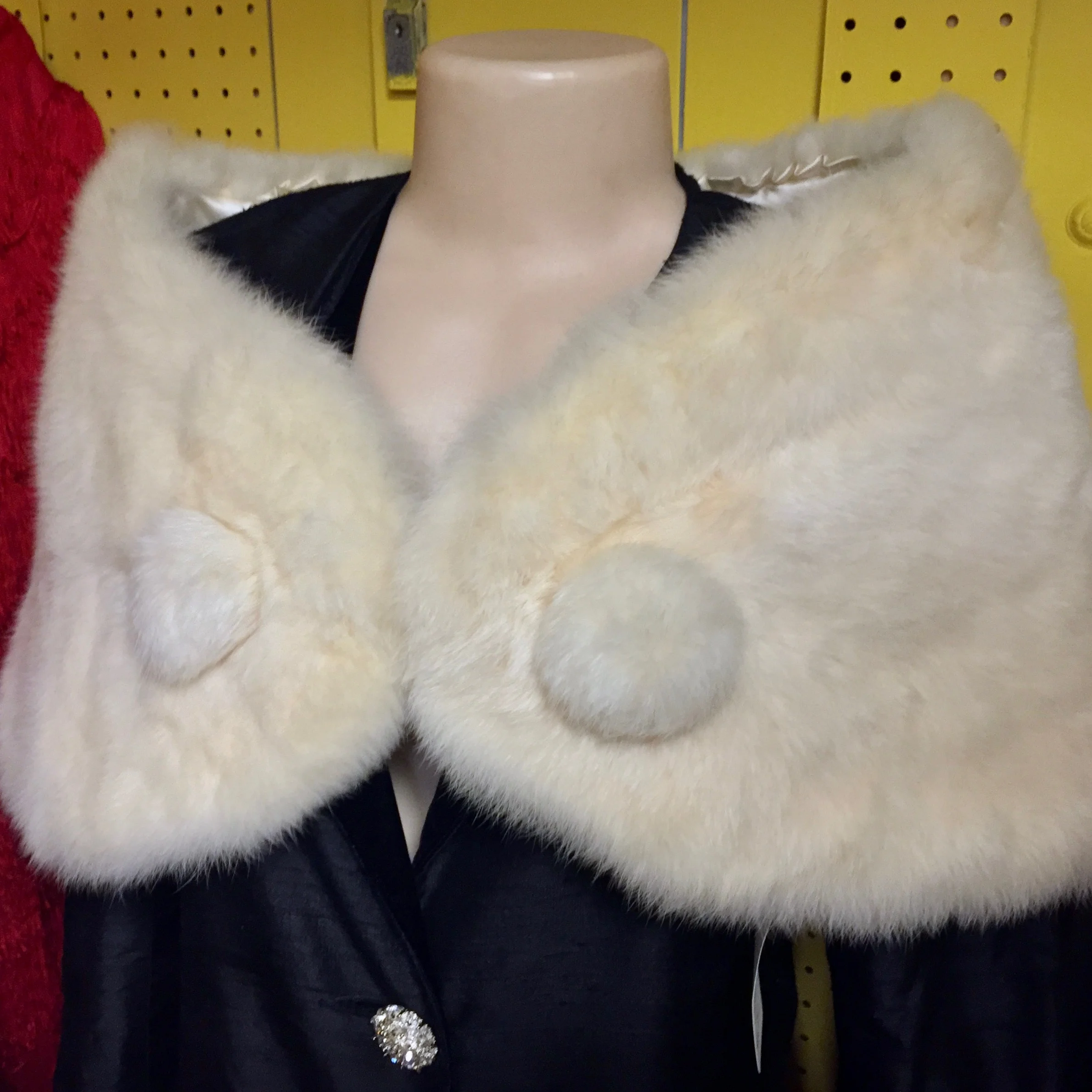 Vintage White Fur Wrap