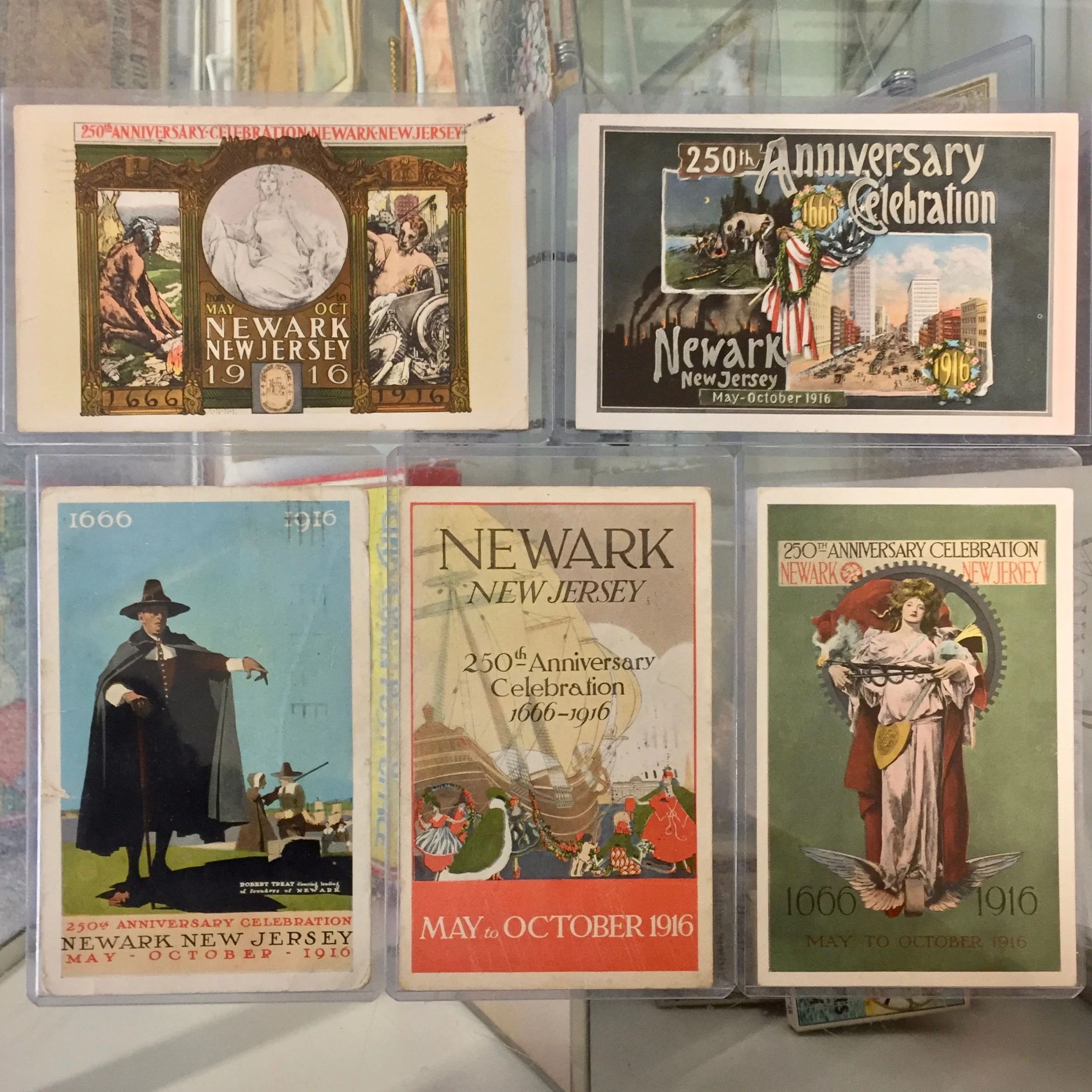 Newark New Jersey 250th Anniversary Postcards, 1916
