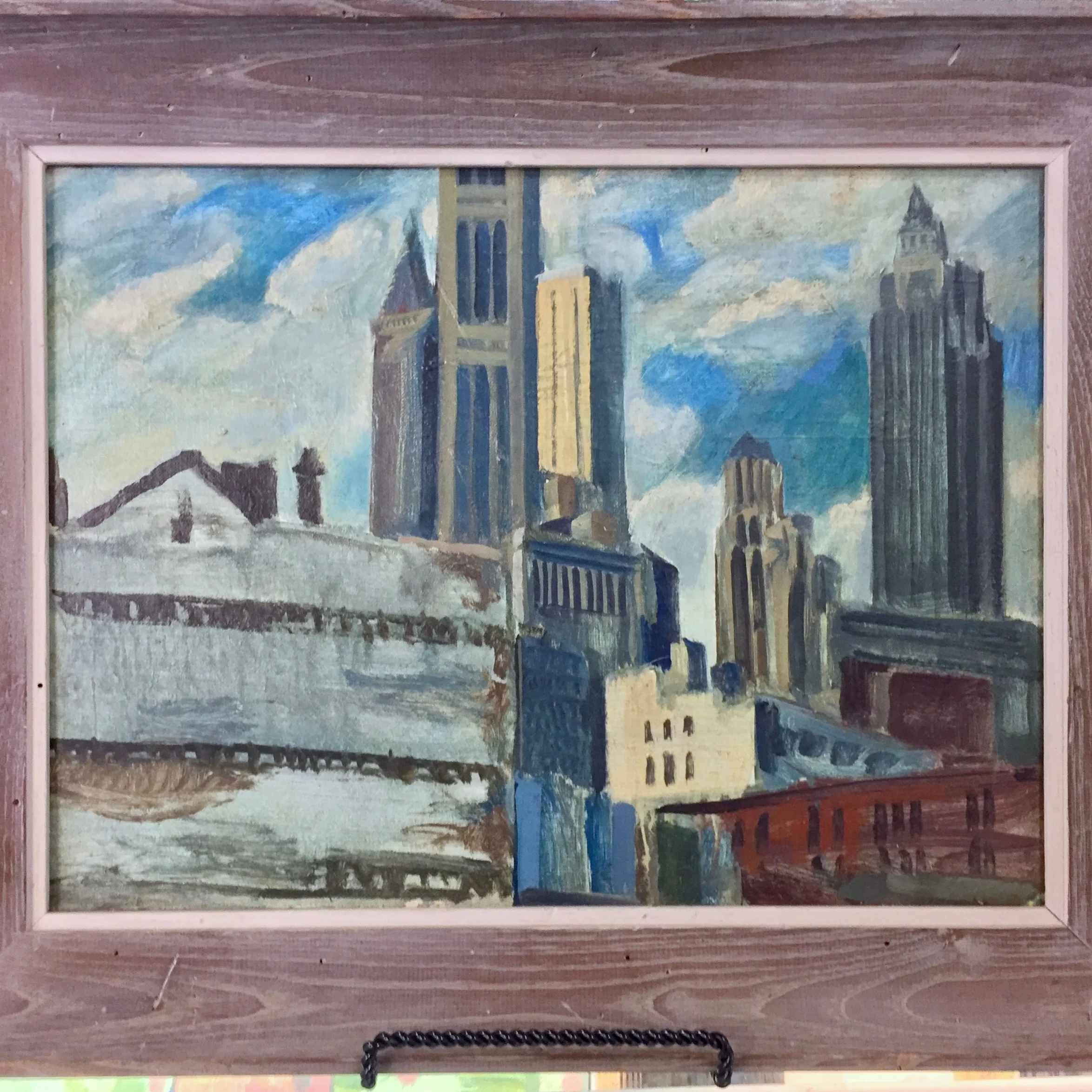 Cityscape Oil Painting, Israel Louis Winarsky, 1960s