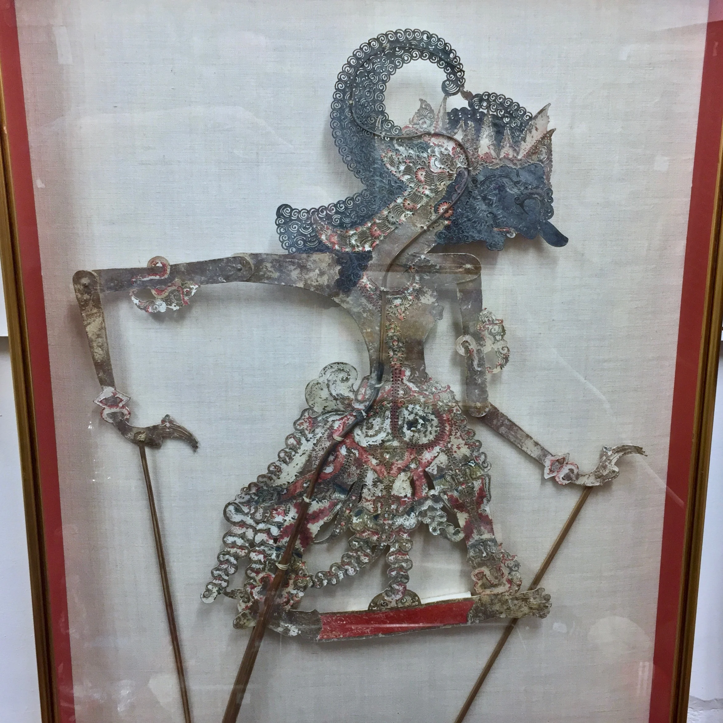 Wayang Kulit Shadow Puppet, Indonesia, framed