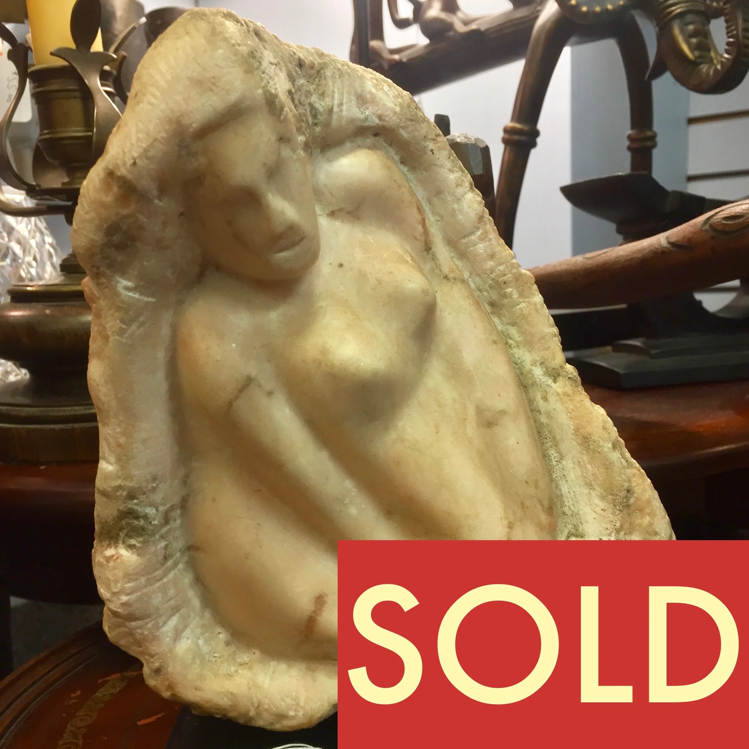 Marble Carving, signed