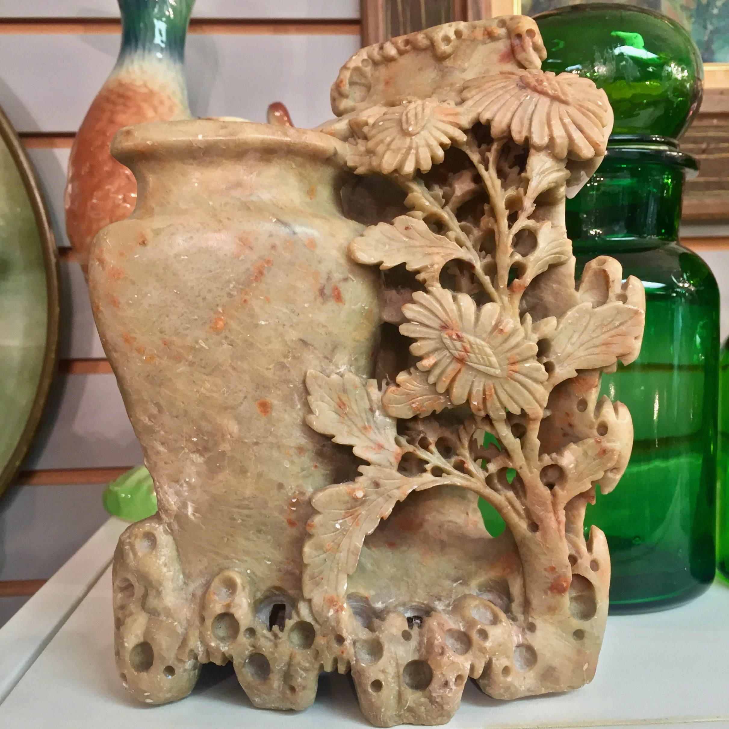 Carved Soapstone Vase
