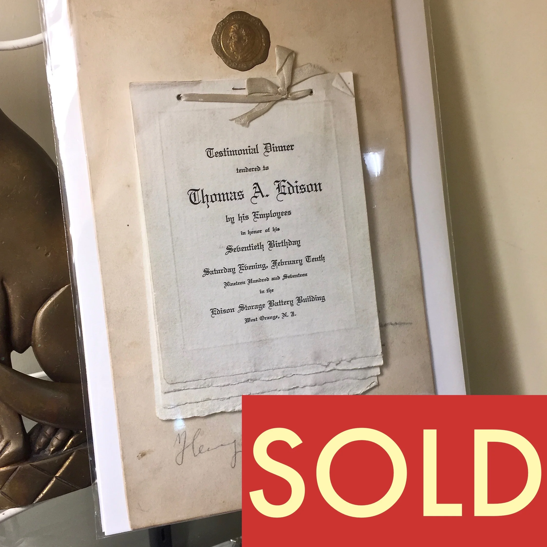 Henry Ford Autograph, Thomas Edison Birthday Program, 1917