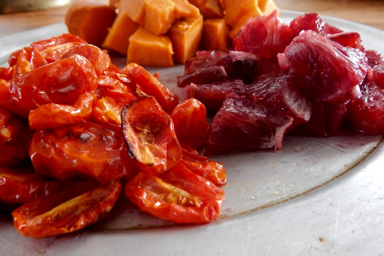 sweet potato + blood orange salad | a raisin + a porpoise