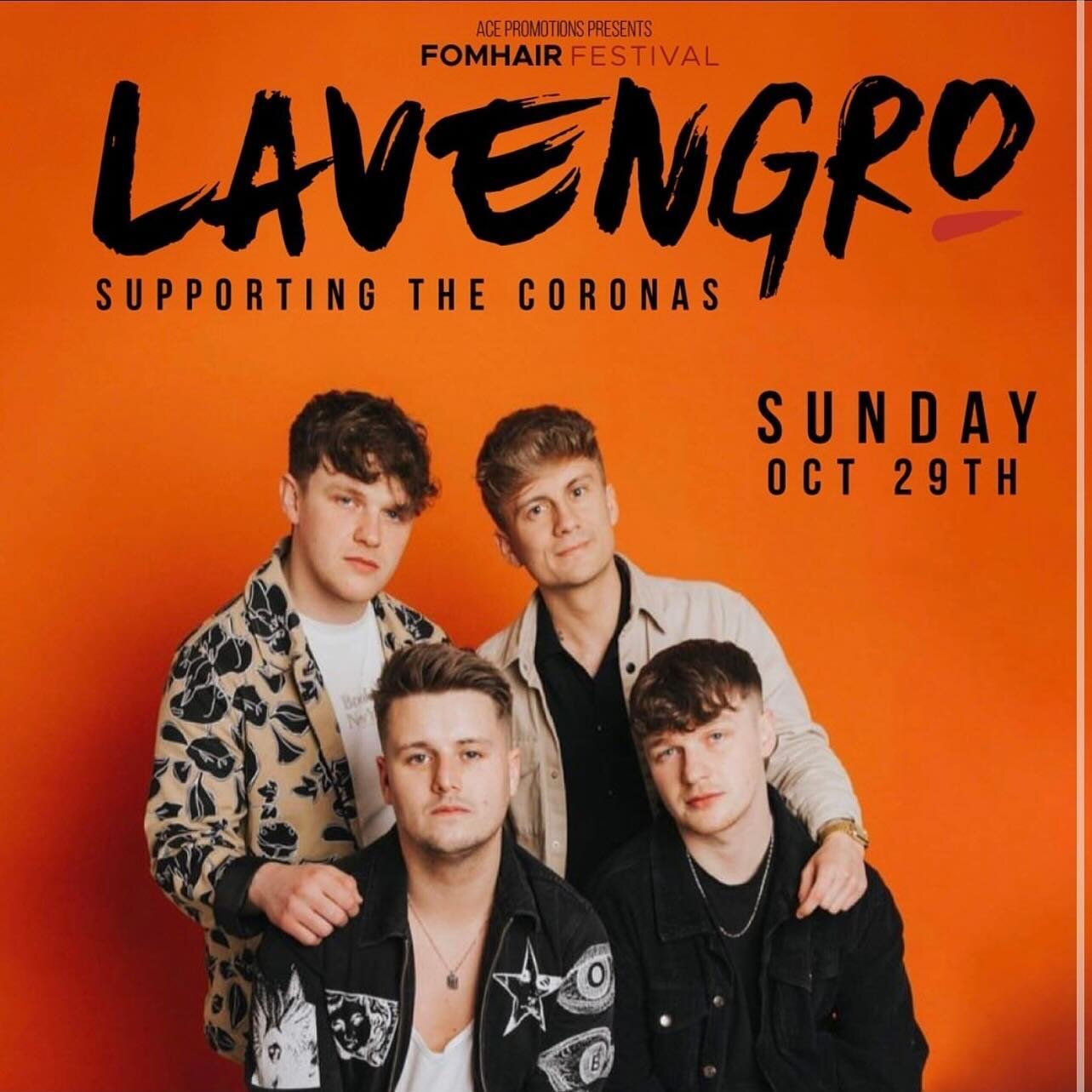 WE ARE SO BUZZING to announce that we will be supporting @thecoronasofficial next Sunday 29th October @fomhairfestival Gweedore 🎃🎃 let&rsquo;s gooooo ❤️&zwj;🔥❤️&zwj;🔥
Last remaining tickets in the link in our bio 🎟️