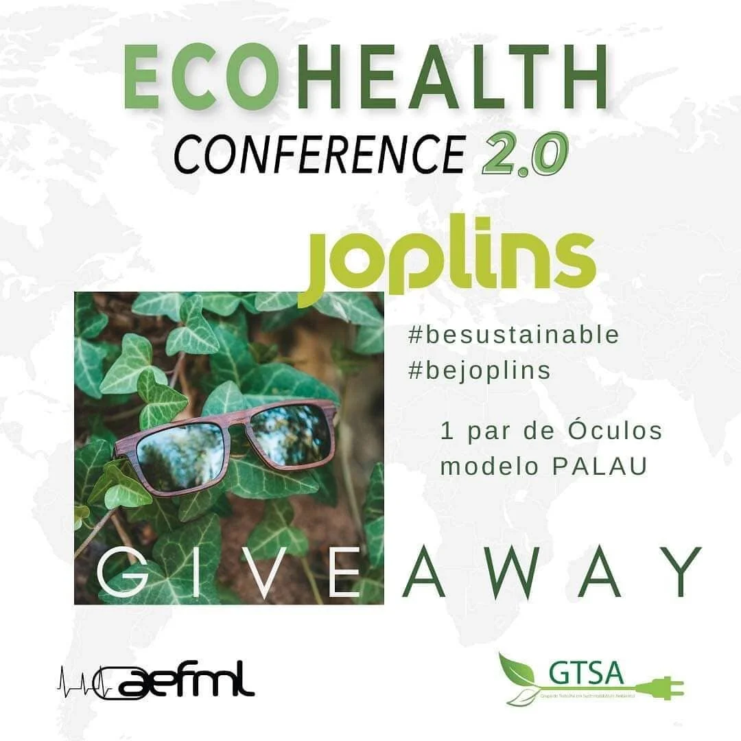 [GIVEAWAY] ECOHEALTH Conference 2.0

Conheces a JOPLINS? Uma marca portuguesa, exclusiva de &oacute;culos de sol feitos &agrave; m&atilde;o, produzidos a partir de materiais sustent&aacute;veis.

Para te habilitares a ganhar 1 de par de &Oacute;culos PALAU da Joplins, basta seguires estes passos:
- Inscreve-te na confer&ecirc;ncia at&eacute; dia 21 de abril, na UpEvents
- Seguir @aefml
- Seguir @joplins_sunglasses
- Aceder ao WEARJOPLINS.COM e subscrever e-mail
- Partilhar a publica&ccedil;&atilde;o na hist&oacute;ria e identificar as respetivas marcas.

O Giveaway termina no dia 21 de abril e os vencedores ser&atilde;o anunciados no Instagram da AEFML. Vamos a isto!