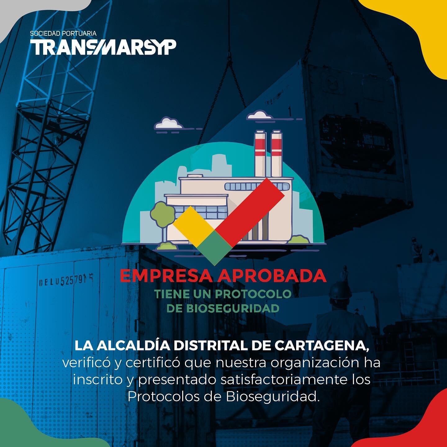 Nuestros protocolos de bioseguridad se encuentran avalados por la @alcaldiacartagena , esto certifica que todos nuestros procesos cumplen los est&aacute;ndares exigidos por las autoridades de salud distritales y nacionales a raiz de la emergencia san