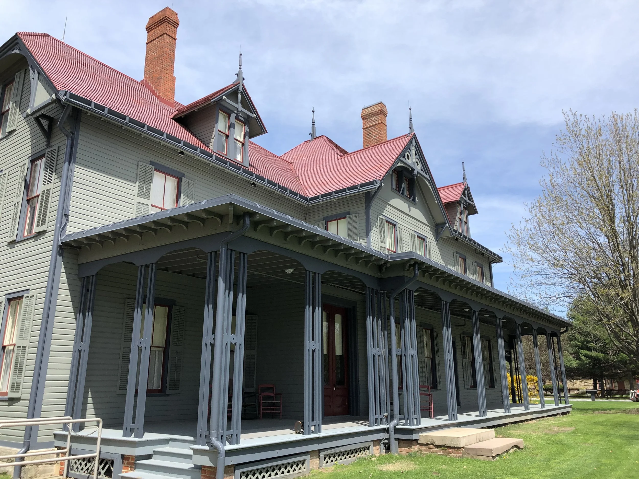 James Garfield’s home just outside of Cleveland in Mentor. They only give tours on Fridays, Saturdays and Sundays so I was only able to walk around the perimeter. Garfield was quite an orator so, even though it was still unseemly for a candidate to openly campaign to be President, Garfield gave a lot of speeches from this front porch in 1880. It was the first of a series of “Front Porch Campaigns” for the next several elections. Wouldn’t it be nice to just go to the candidate’s house and hear him or her speak? Would save a lot of money and a lot of grandstanding I suspect…
