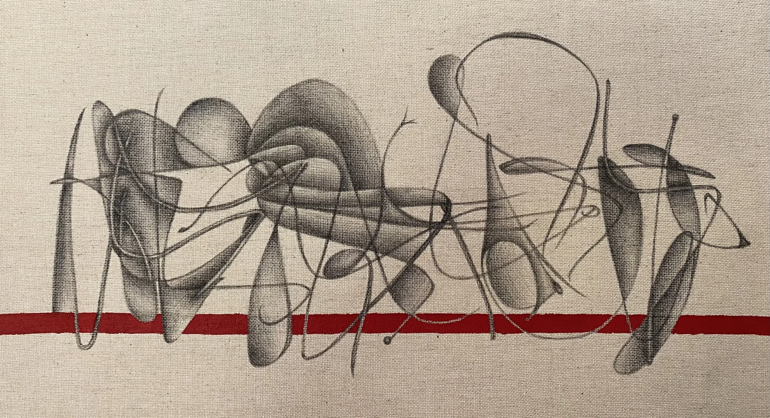  8 × 15 / GRAPHITE + OIL ON LINEN SHEET / 2026 