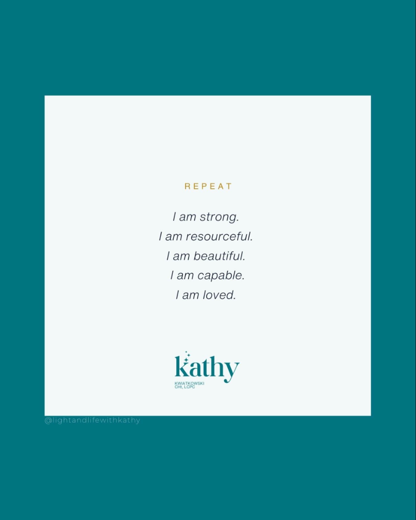 Daily Affirmations! Start your day off strong by repeating these words: 
✨✨✨I am strong. I am resourceful. I am beautiful and I am capable. I am loved.✨✨✨

#AnxietyRelief #AllThatIs #BigLove #SpiritualAwakening #SelfLoveJourney #MotivationalPost #Det