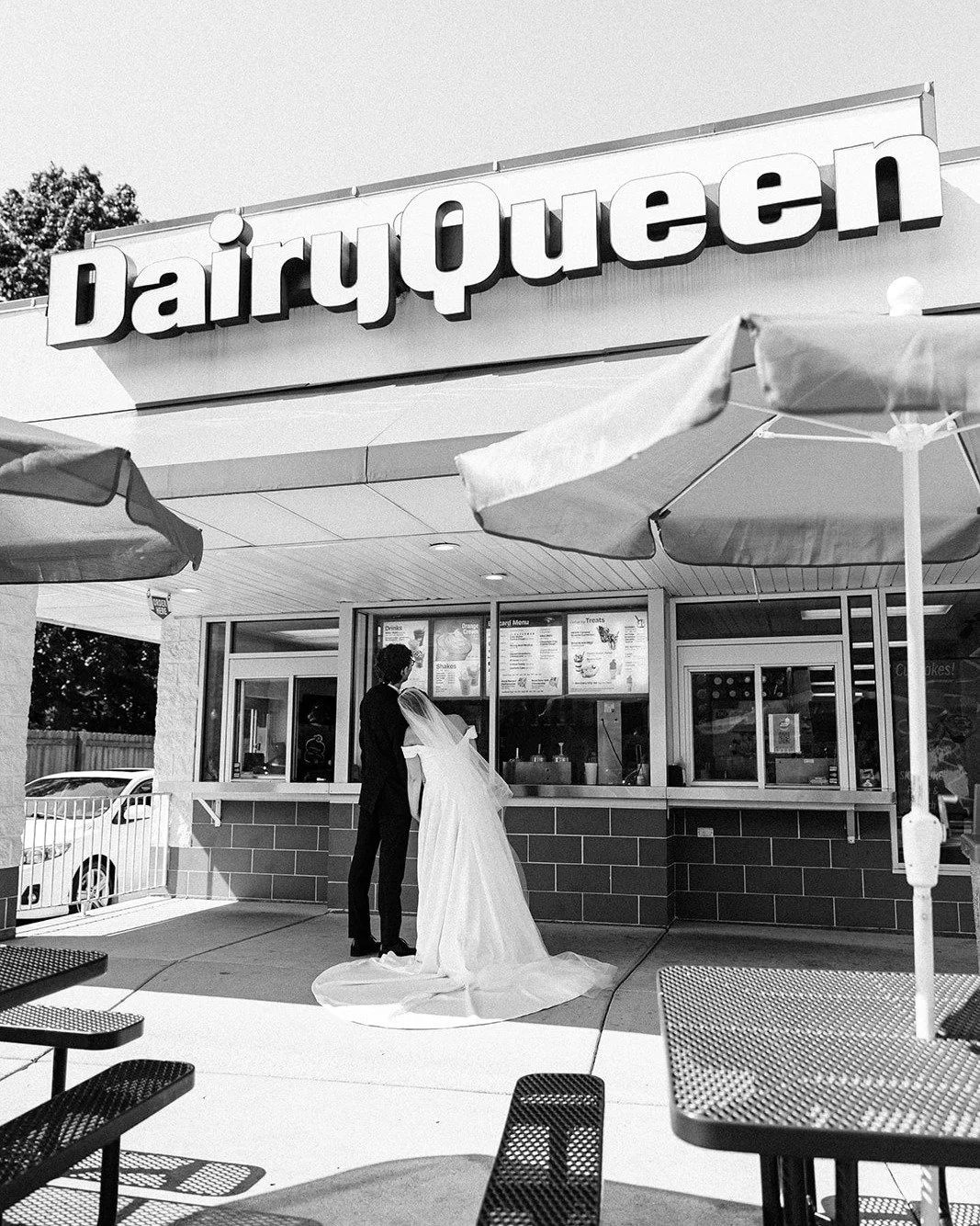 From serving cones to sharing vows - K + J&rsquo;s love story started at @dairyqueen, so naturally we had to stop for a celebratory swirl. 🍦💍

&bull;
&bull;
&bull;
📸📽 @foxandivory 
🏡 @riverside_receptions
💒 Saint Athanasios
📋 @olivefinewedding
