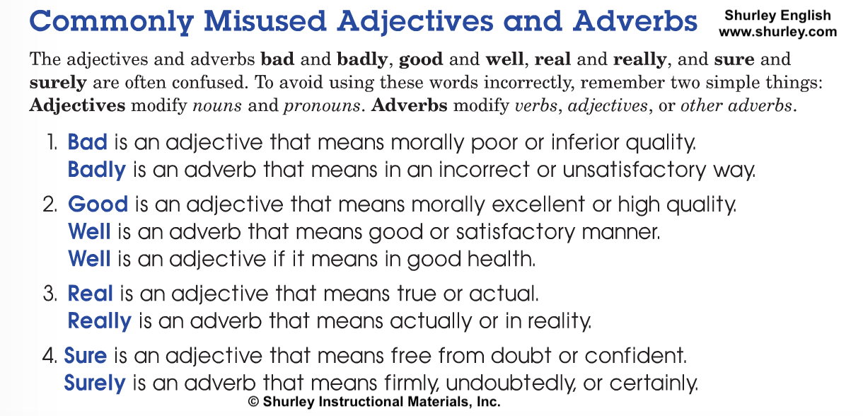 Commonly Misused Adjectives and Adverbs with Shurley English.png