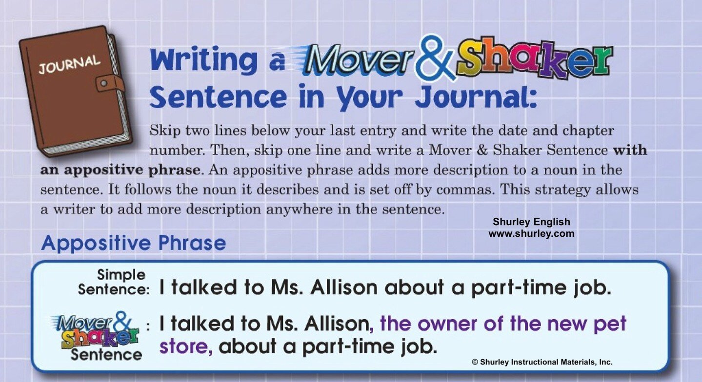 📝Shake up your sentence composition by adding an appositive phrase!

#homeschool #languagearts #k12education