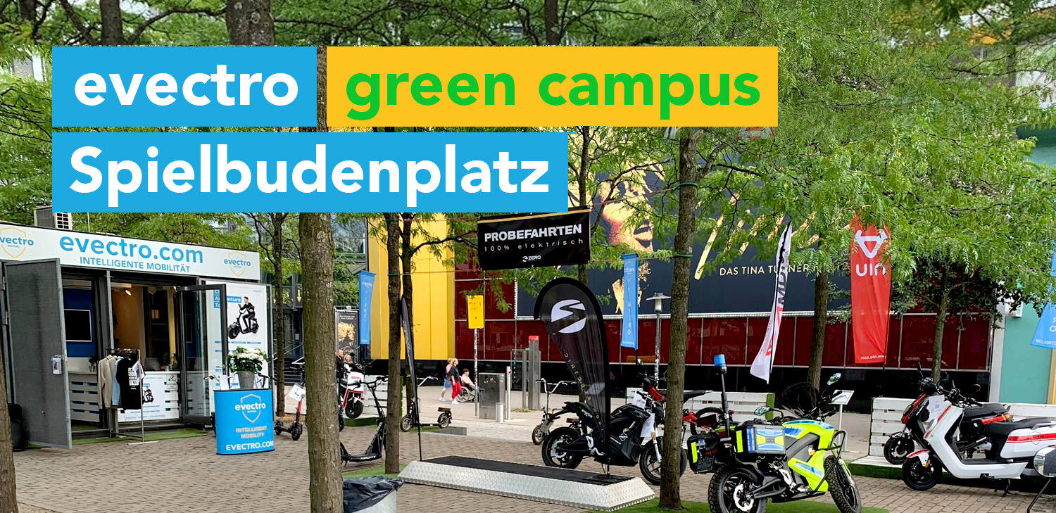 Der evectro green campus steht für - 100% Power aus dem Stand - 100% elektrischen Antrieb - 100% Nachhaltig