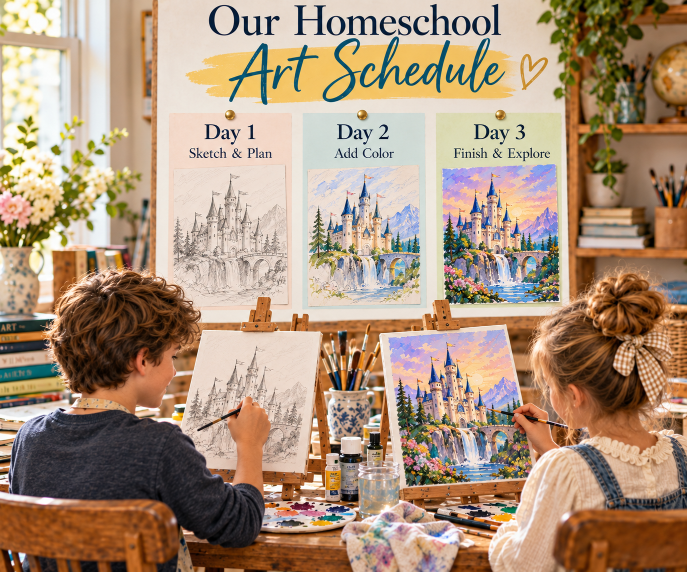 A Simple Weekly Homeschool Art Schedule That Actually Gets Done