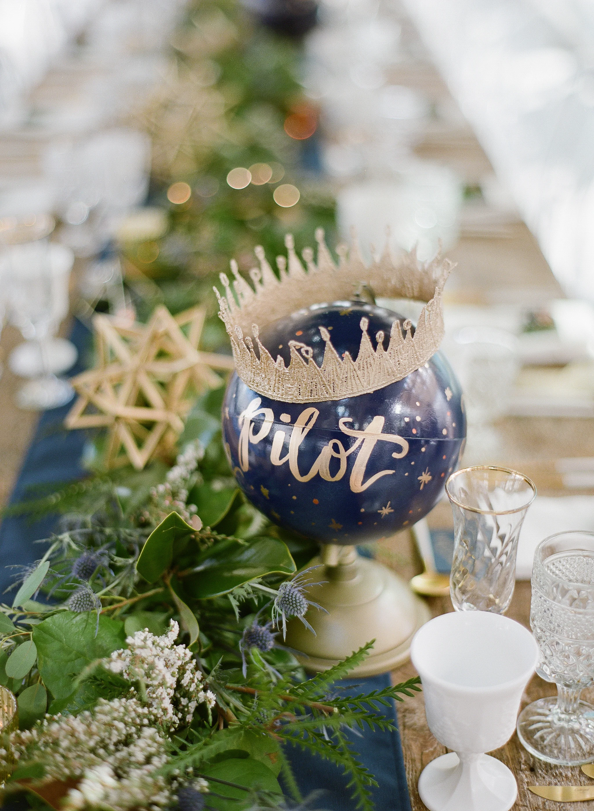 Floral by Aspen Branch, glassware Borrowed Blu, and globes by Wouldn't It Be Lovely. Photo by the very talented Lacie Hansen