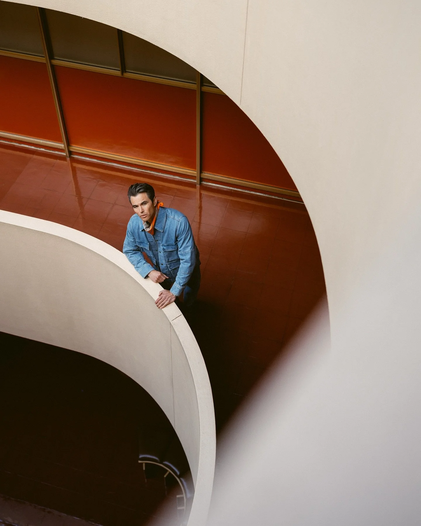Recent portrait session with @joshua.jayc at the Frank Lloyd Wright&ndash;designed Marin Civic Center.

Shot this on a mix of film and digital &mdash; following the lines and character of this famous Marin architectural art piece.

Styled by @abbyyou