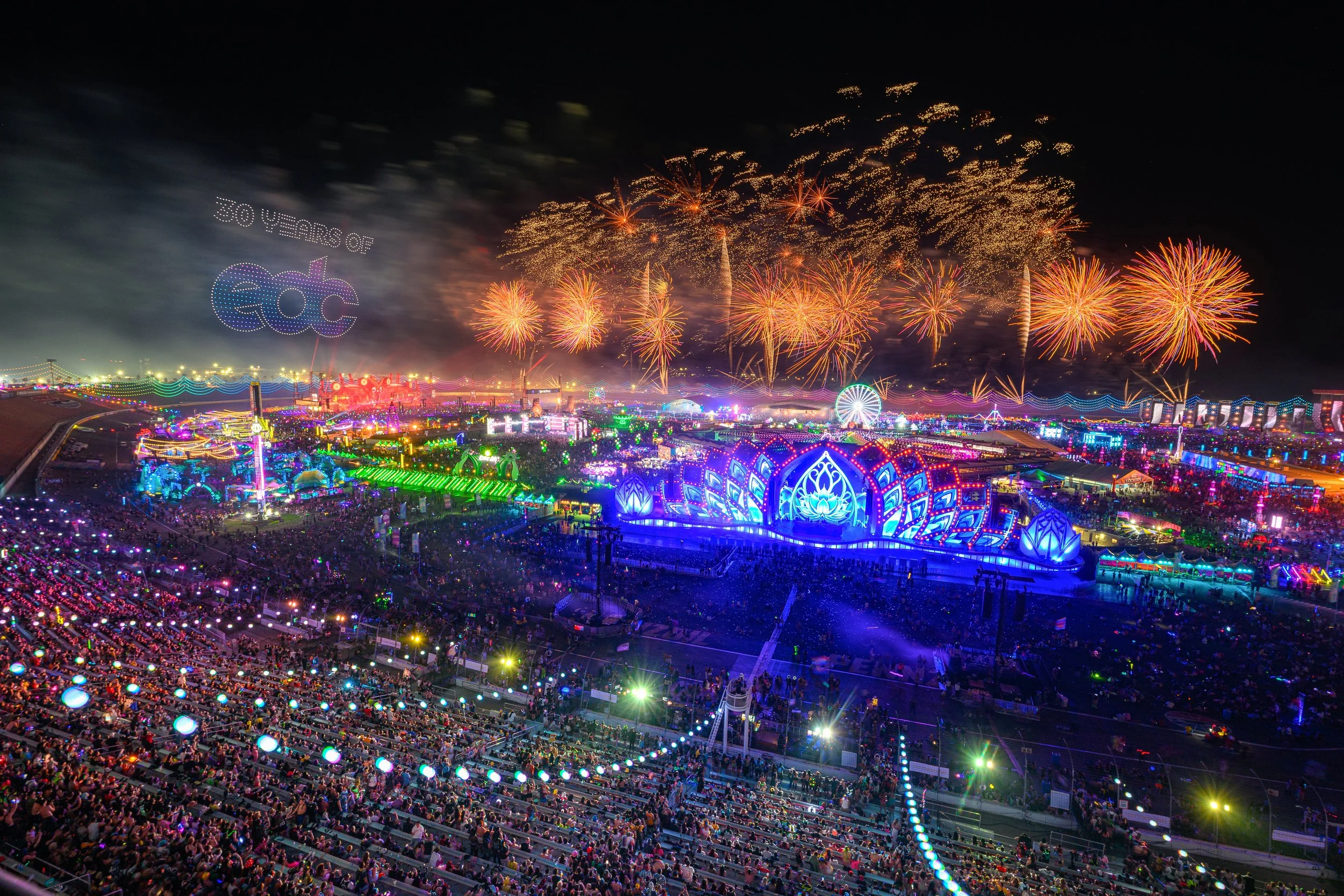 EDC's 30th anniversary drone show and fireworks finale