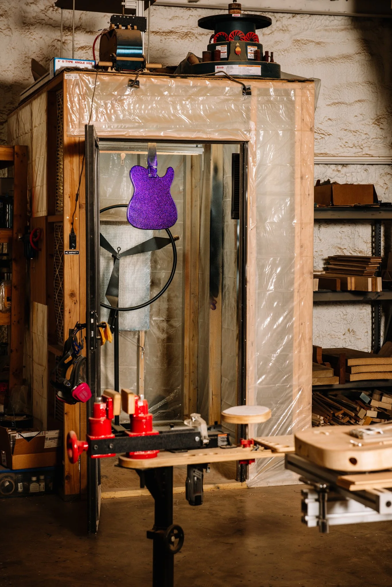 Spray Booth at Doubleday Guitars Wood Shop in Austin, Texas