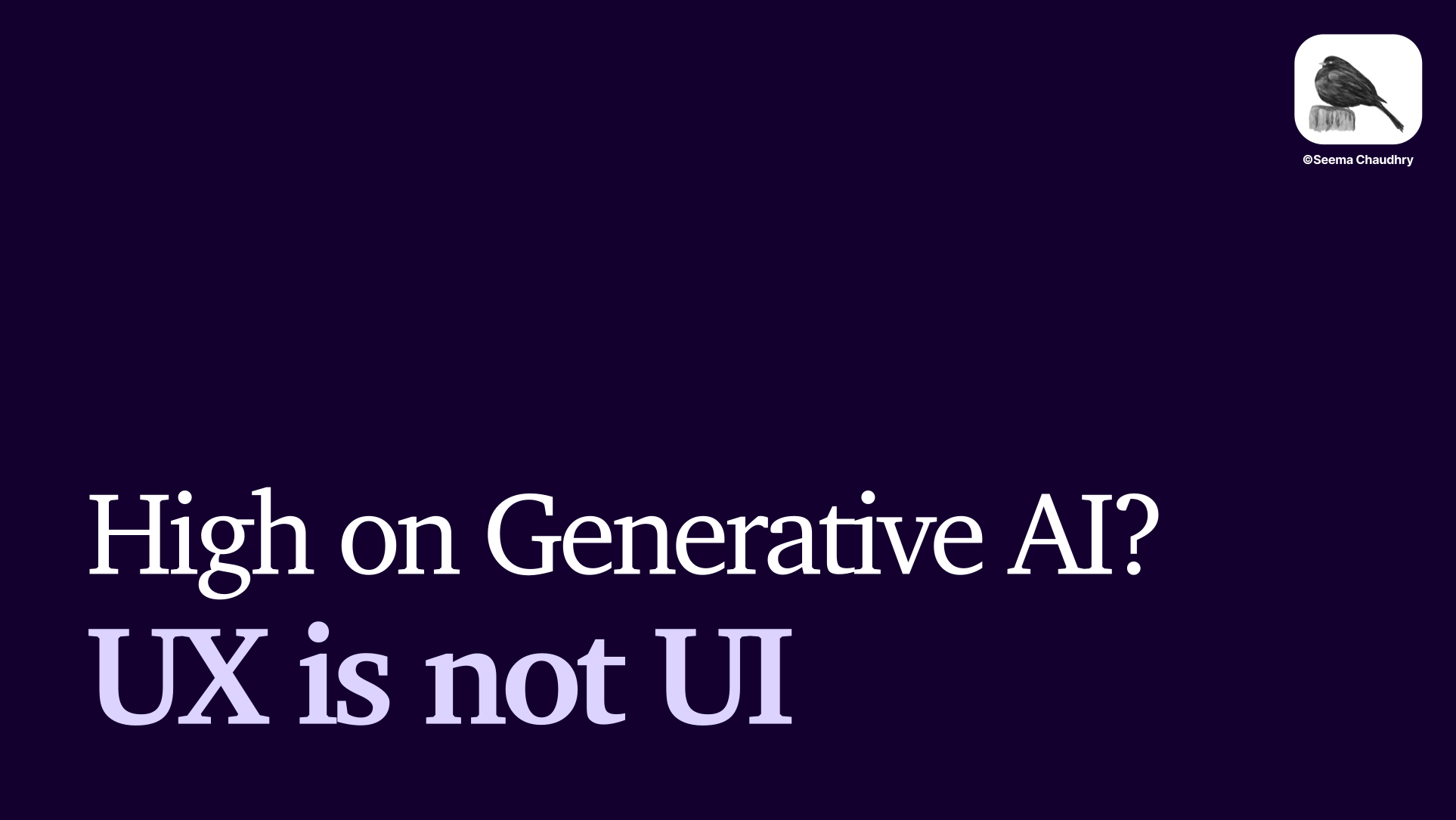 High on Generative AI? UX is not UI

Generative AI Is Accelerating Interface Production While Undermining Human-Centered Experience Design.

The organizations that will stand out are not the ones that can generate the most screens the fastest, they a