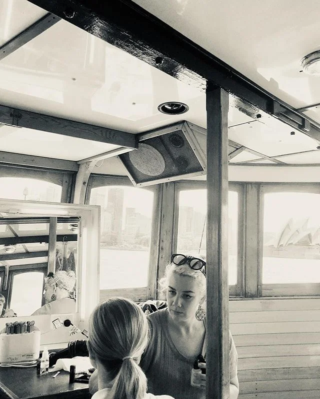 #fbf this pic goes with the video from yesterday 🥰 quick change on @angourierice  on board a ferry in the middle of Sydney Harbour. Also my concentration face 🤦🏼&zwj;♀️😂 (I was doing everything in my power not to poke angourie in the eye on the r