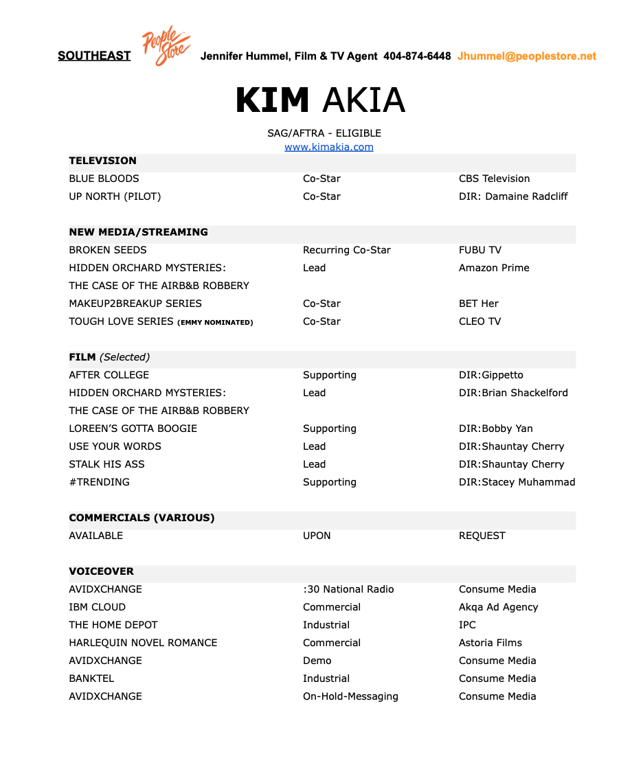 RESUME ??? Kim Akia