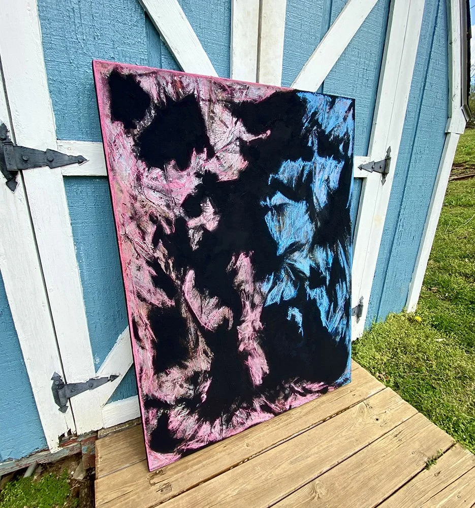 Darkness & Fluidity #1 | acrylic & chalk | 2021