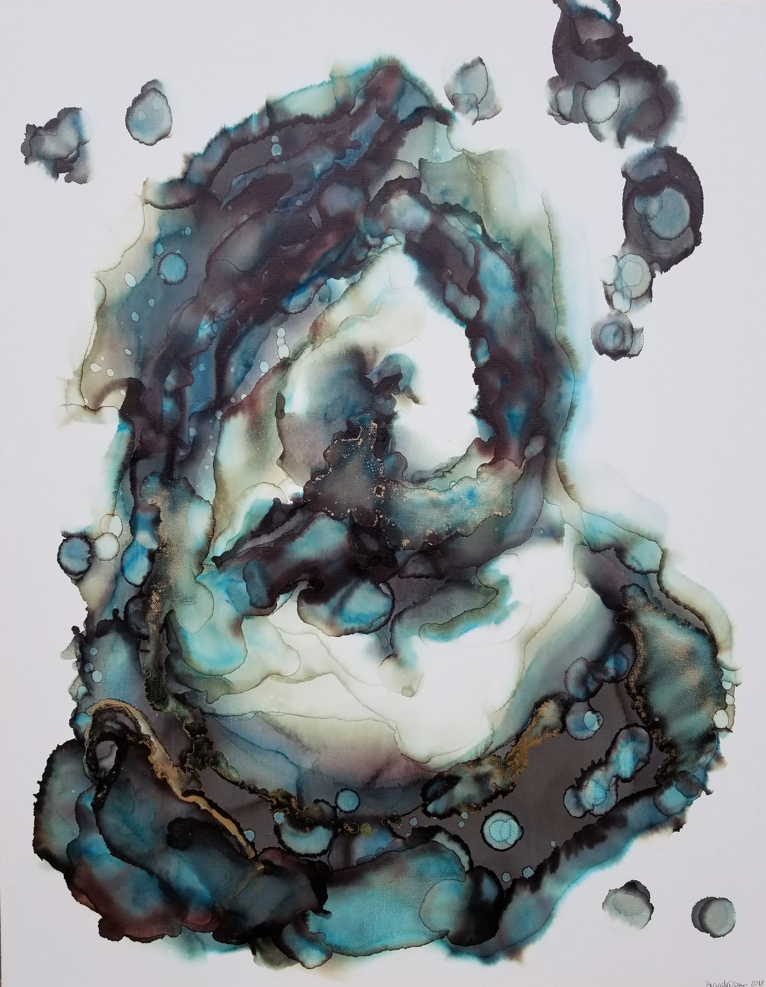  24” x 30” Alcohol inks on canvas $250  SOLD 