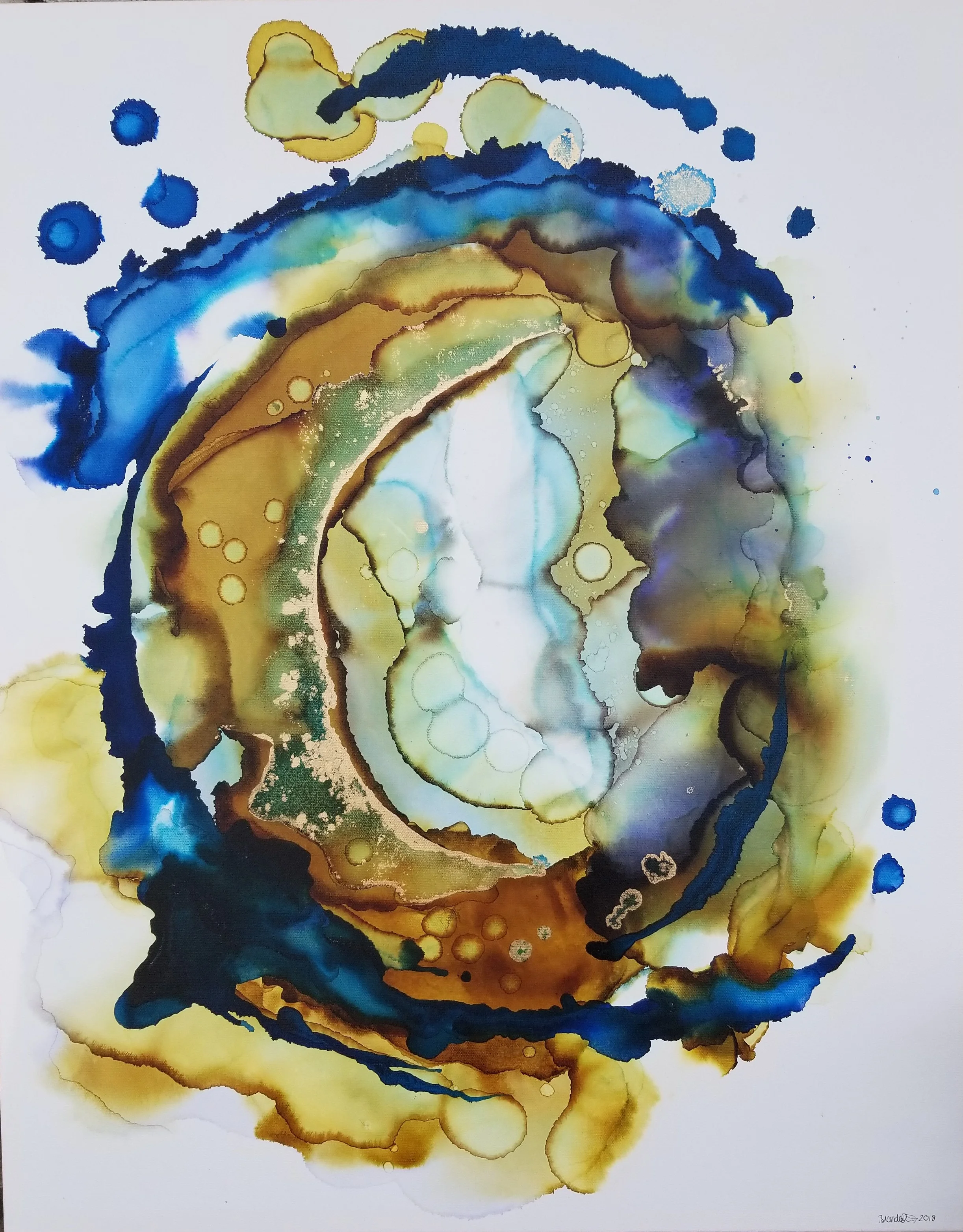  24” x 30” Alcohol ink on canvas. $275  SOLD 
