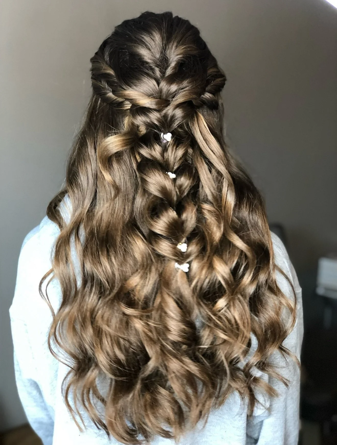 Boho Chic Bubble Braid 🩵 #weddinghair #bubblebraid #bridalhair #weddinghairstyle #halfuphalfdownhairstyle