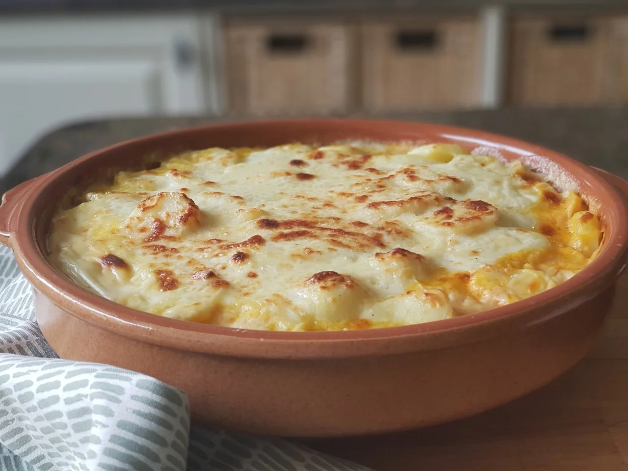 هامور مع البطاطا بالباشميل