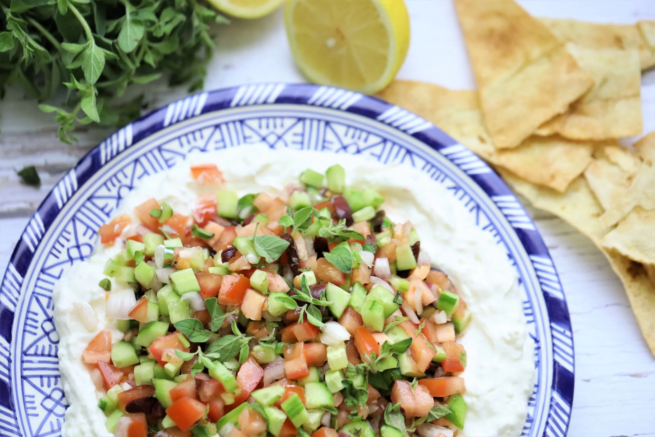 Deconstructed Greek Salad Dip