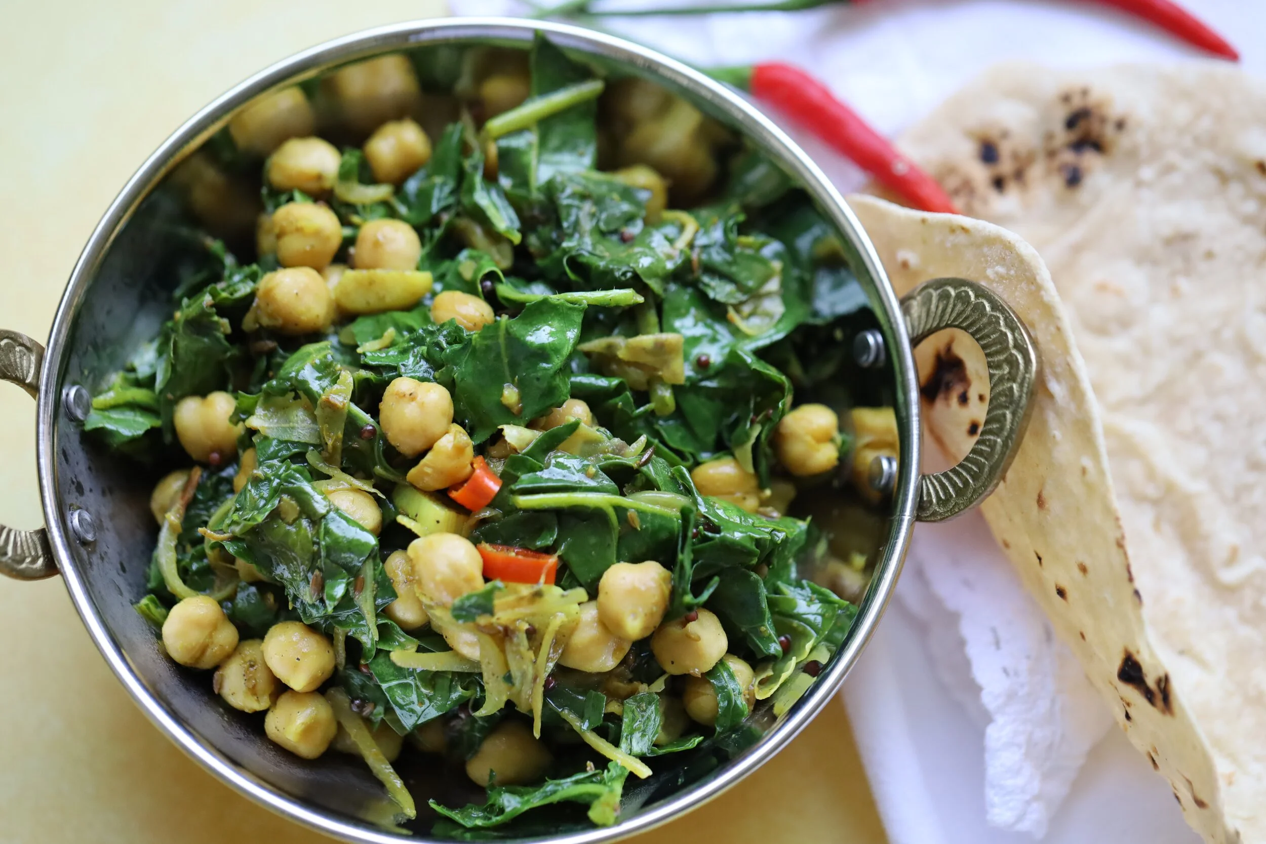10-minute Kale and Chickpea Curry