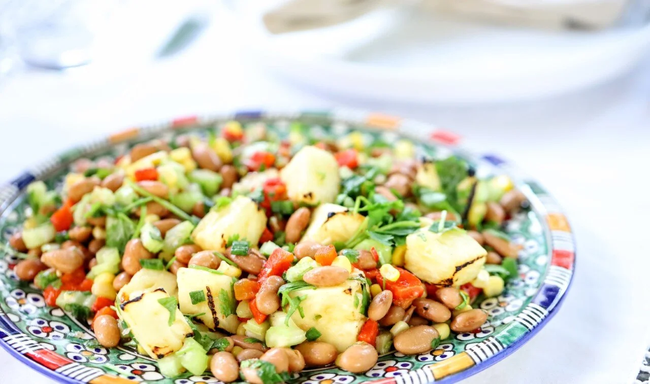 Bean and Grilled Pineapple Salad