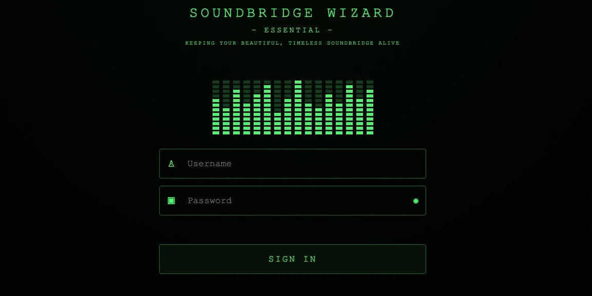 POWERSSBWIZ - SOUNDBRIDGE WIZARD ESSENTIAL - Login