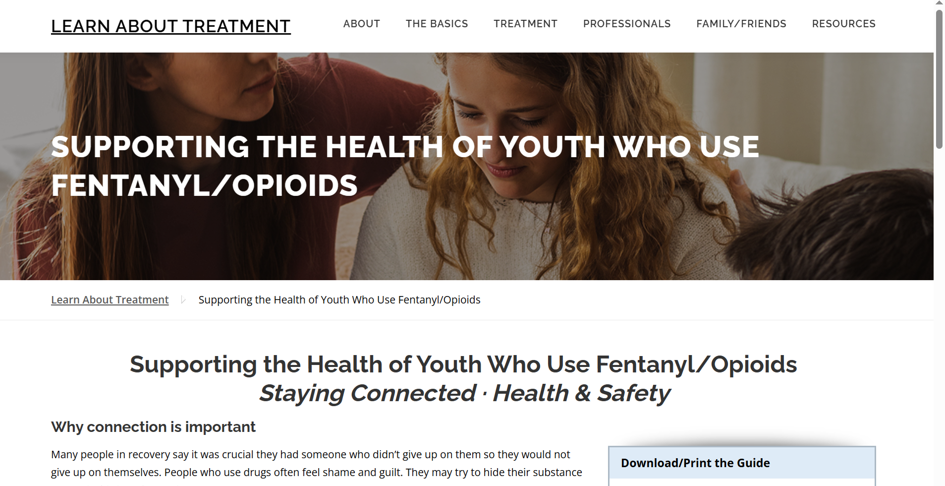 A resource for families of youth who are using opioids 